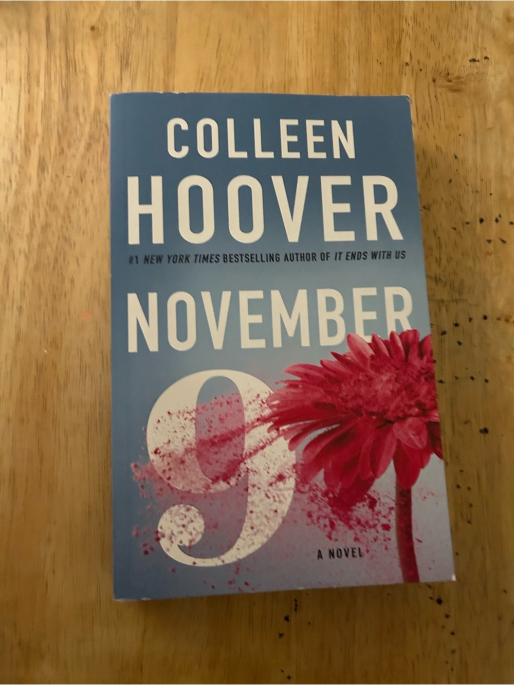 Colleen Hoover "November 9" Paperback Book - Blue & Pink Cover